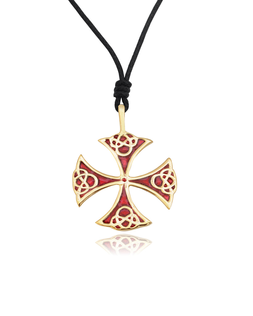 Celtic German Cross Silver Pewter Gold Brass Charm Necklace Pendant Jewelry