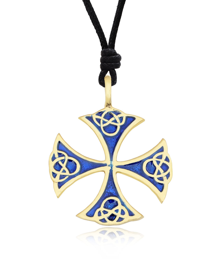 Celtic German Cross Silver Pewter Gold Brass Charm Necklace Pendant Jewelry