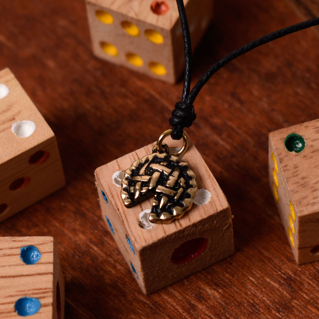 Apple Pie Cake Pewter Silver Brass Gold Charm Necklace Pendant Jewelry