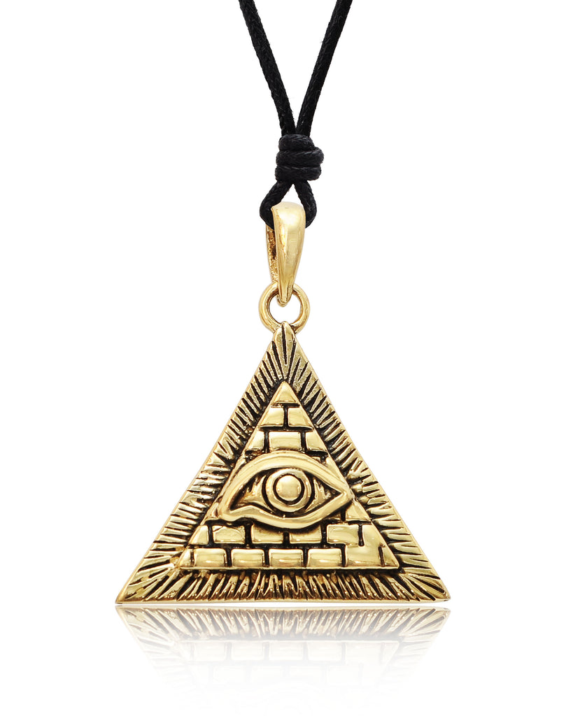 Eye Of Providence 92.5 Sterling Silver Pewter Brass Necklace Pendant Jewelry