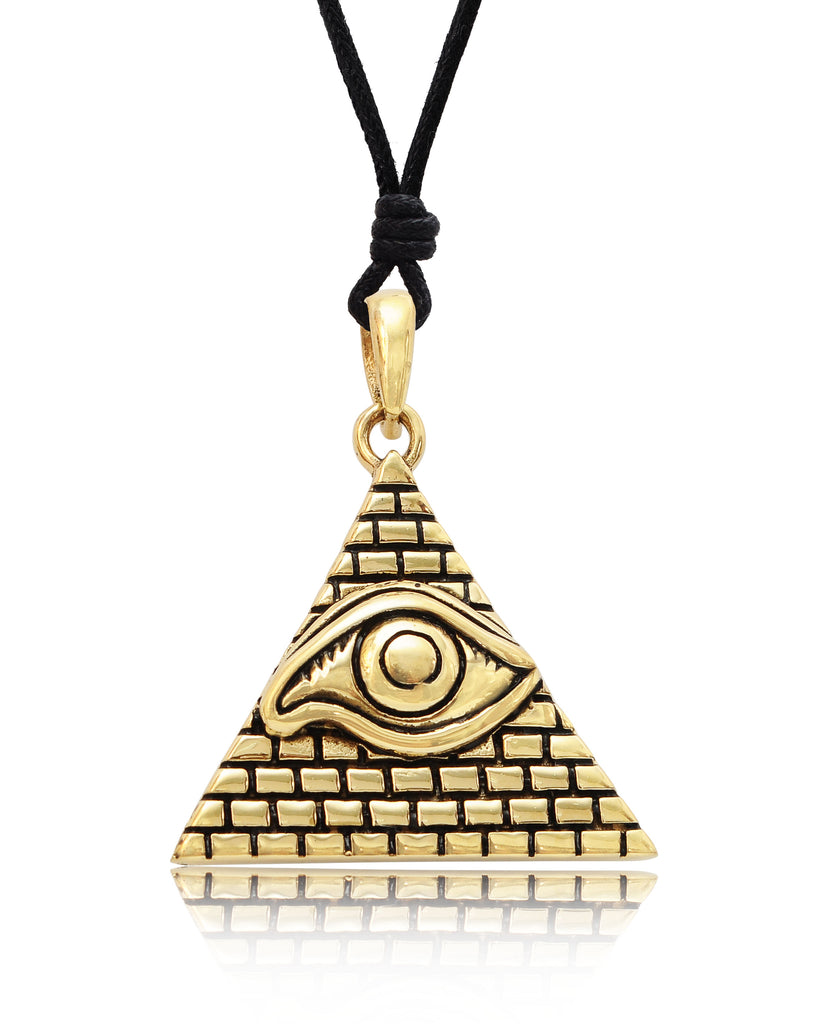 Eye Of Providence 92.5 Sterling Silver Pewter Brass Necklace Pendant Jewelry