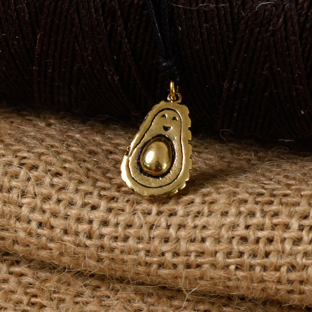 Avocado Fruit Pewter Silver Gold Brass Charm Necklace Pendent Jewelry
