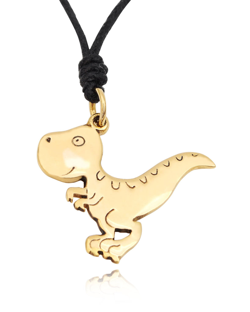 Lovely Dinosaur Silver Pewter Gold Brass Charm Necklace Pendant Jewelry