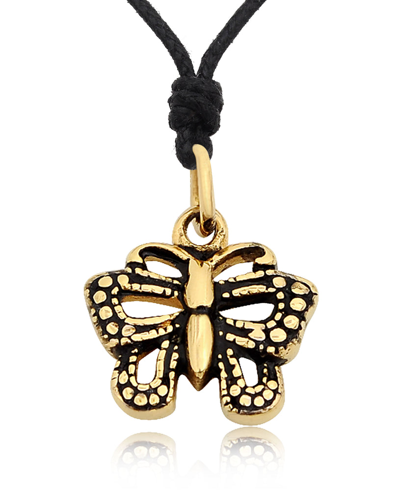 Handmade Butterfly Sterling-silver Pewter Brass Charm Necklace Pendant Jewelry