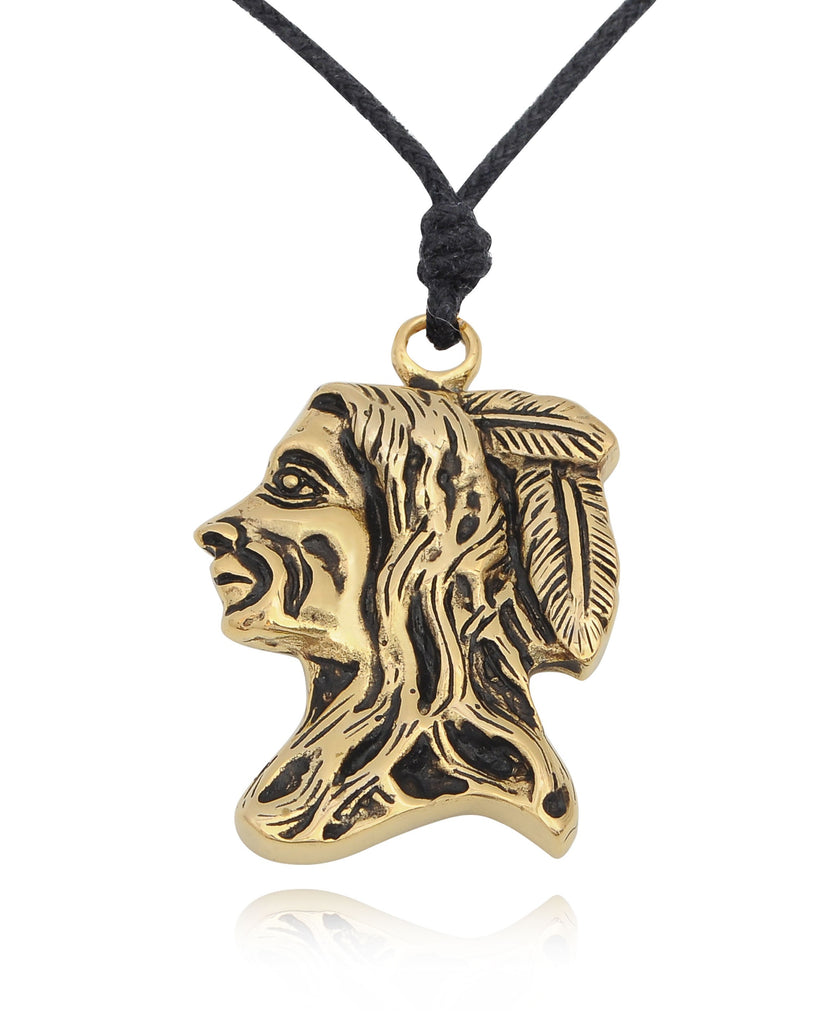 Native American Indian Chief Silver Pewter Gold Brass Necklace Pendant Jewelry