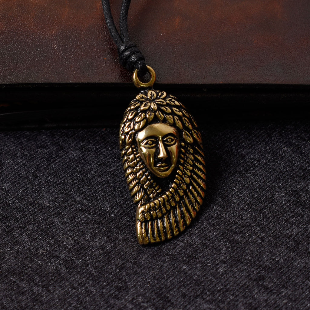 Indian Head Native American Silver Pewter Gold Brass Necklace Pendant Jewelry