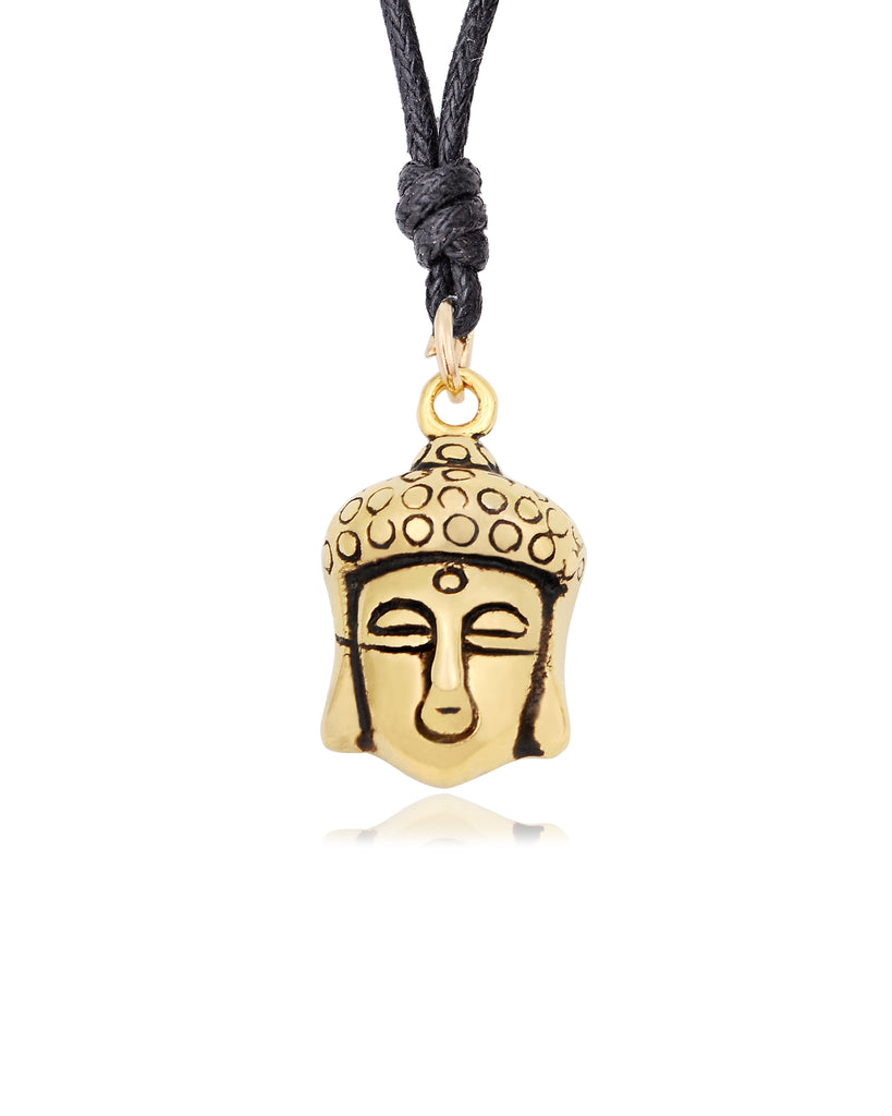 Buddha Head Silver Pewter Gold Brass Charm Necklace Pendant Jewelry