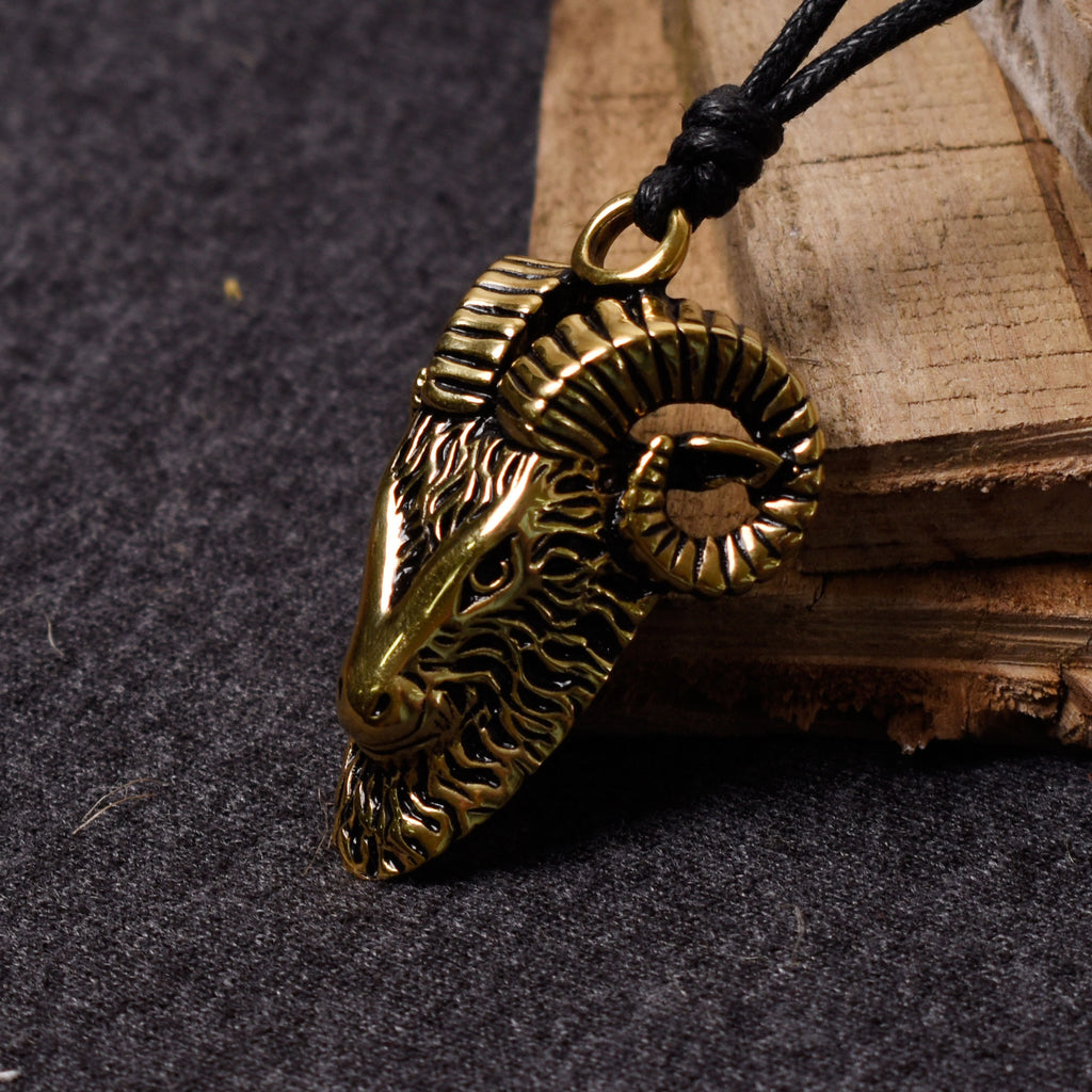 Ram Head Goat Baphomet Pagan God 92.5 Sterling Silver Necklace Pendant Jewelry