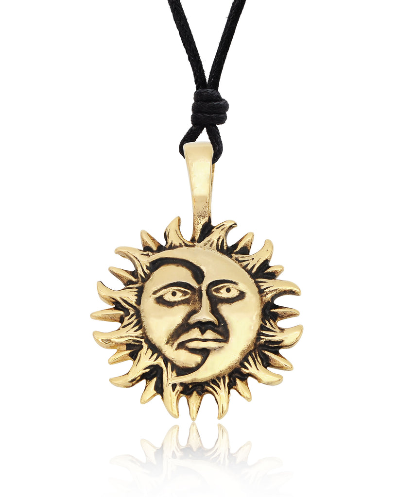 Ying Yang Sun & Moon 92.5 Sterling Silver Brass Charm Necklace Pendant Jewelry