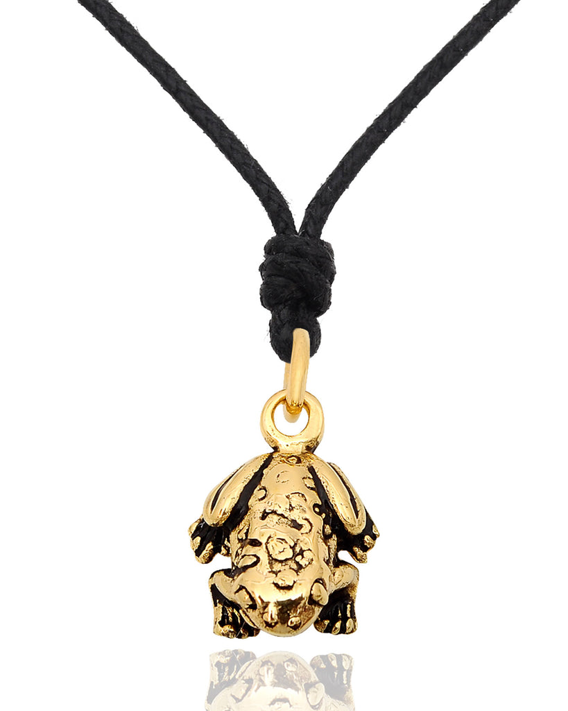 Frog Toad Prince 92.5 Sterling Silver Gold Brass Charm Necklace Pendant Jewelry