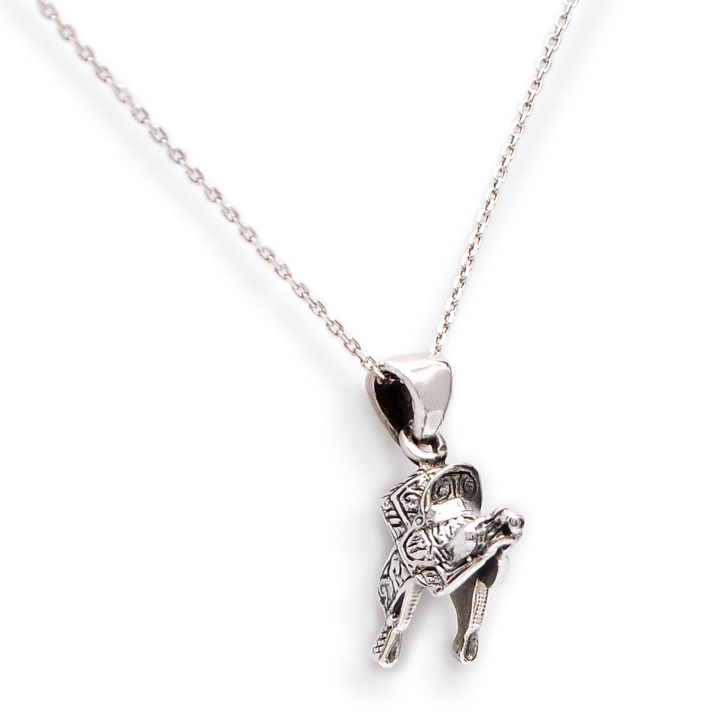 Saddle Horseback Ridding 92.5 Sterling Silver Necklace Pendant Jewelry
