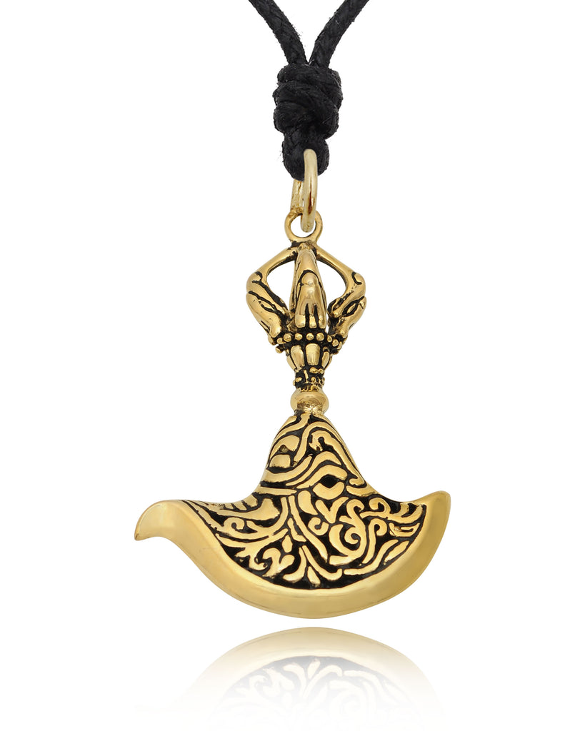 Kartika-Curved Flaying Knife 92.5 Sterling Silver Brass Necklace Pendant Jewelry