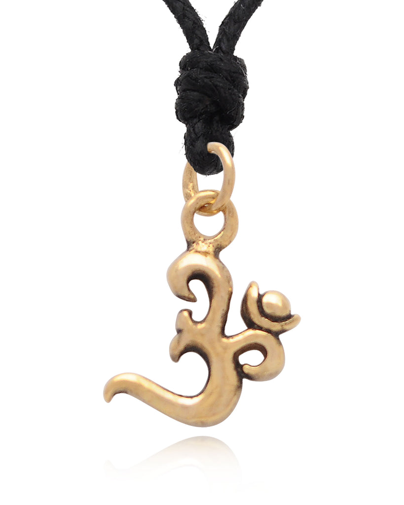 Handmade Om Ohm 92.5 Sterling Silver Pewter Brass Charm Necklace Pendant Jewelry