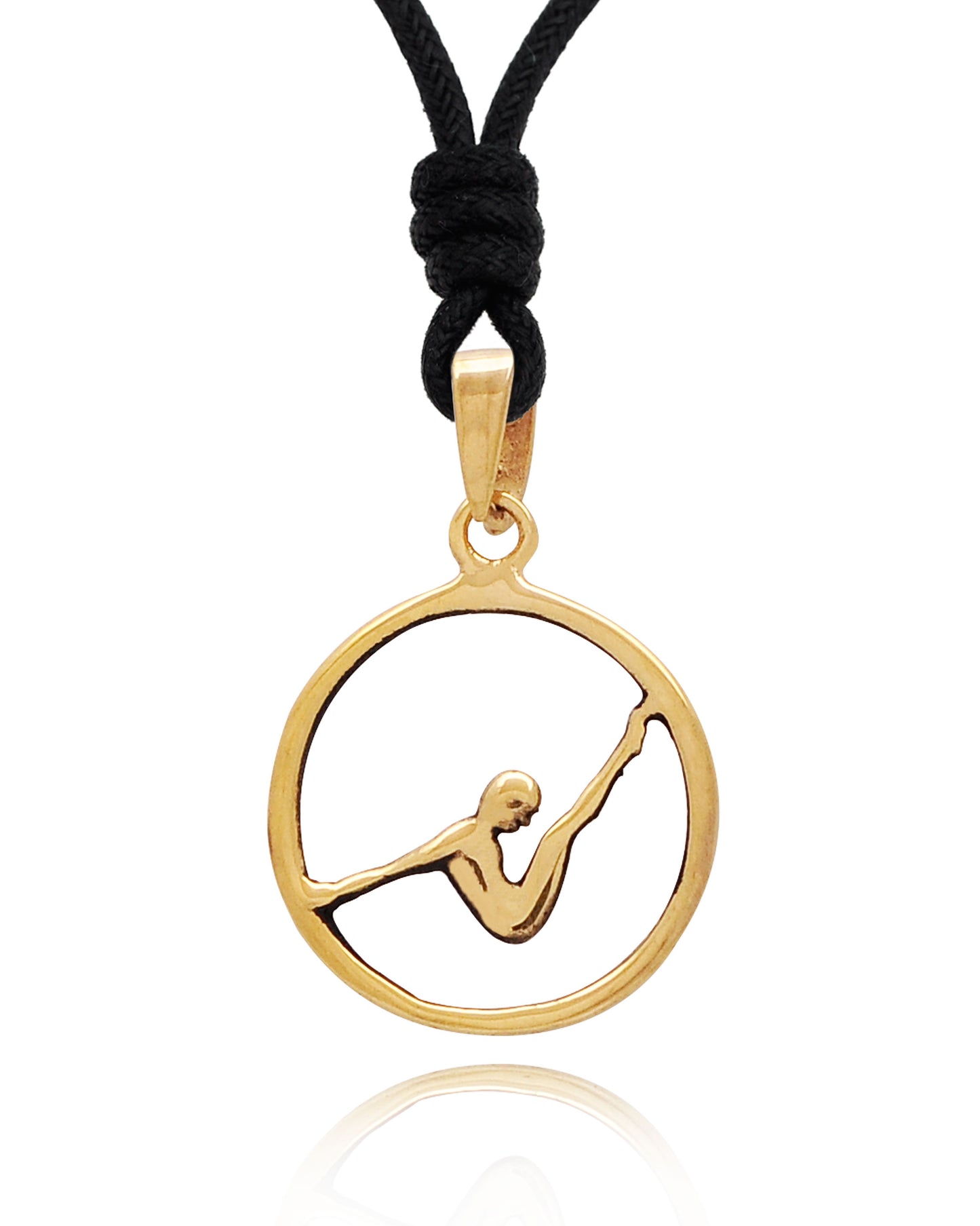 Yoga Pose 92.5 Sterling Silver Brass Charm Necklace Pendant Jewelry