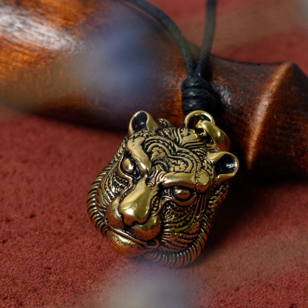 Panther Head Sterling Silver Gold Brass Necklace Pendant Jewelry