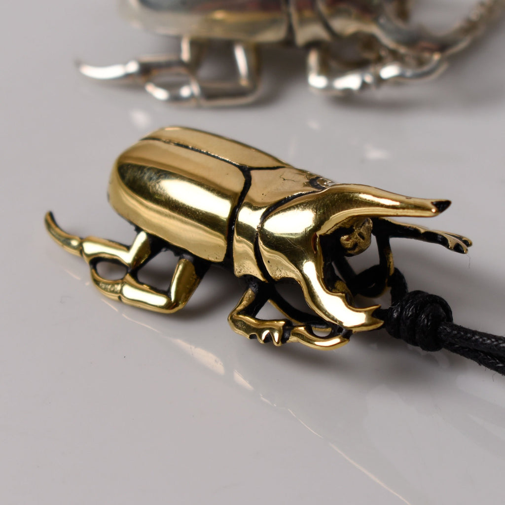 Hercules Maybug 925 Sterling Silver Gold Brass Charm Necklace Pendant Jewelry