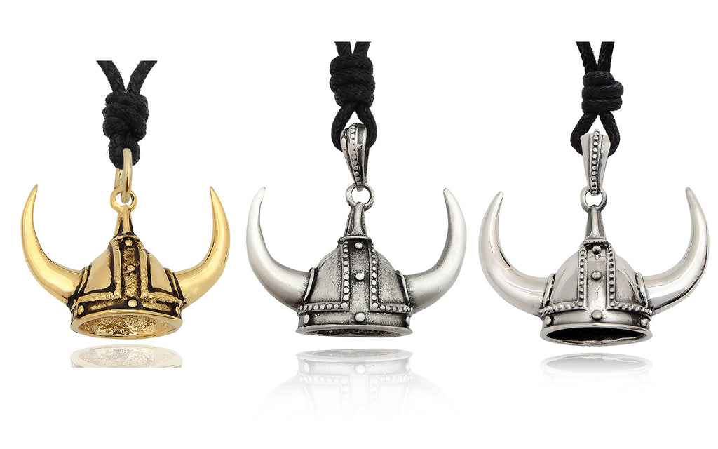 Viking Helmet Norway Sterling Silver Pewter Brass Charm Necklace Pendant Jewelry