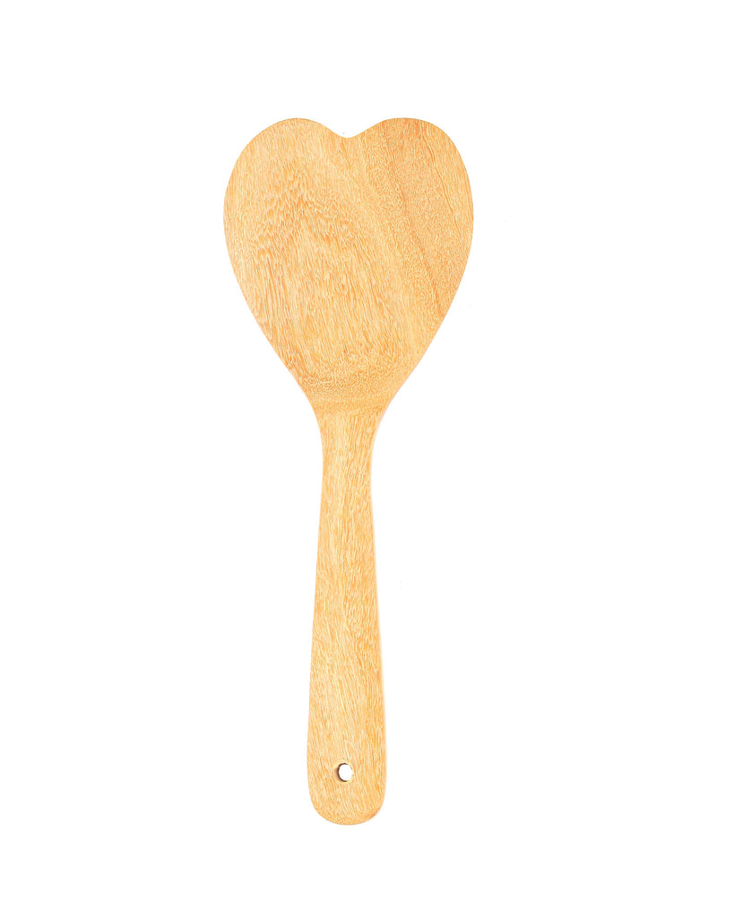 A Handcrafted Coconut Wood Heart-Shape Mini Spatula - Great Addition To Your Kitchen