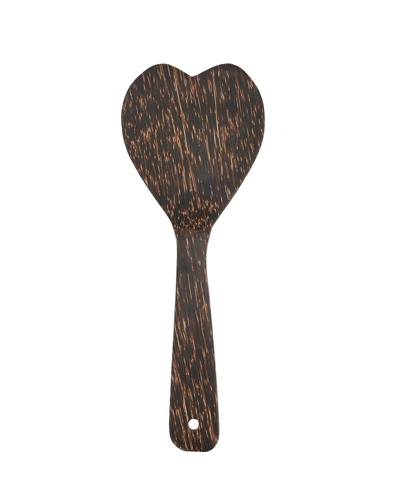 A Handcrafted Coconut Wood Heart-Shape Mini Spatula - Great Addition To Your Kitchen
