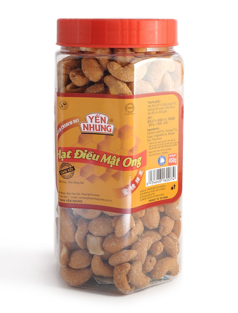 Yen Nhung Vietnamese Cashews Flavored Honey, Garlic & Salted Sugar 500 GRAMS
