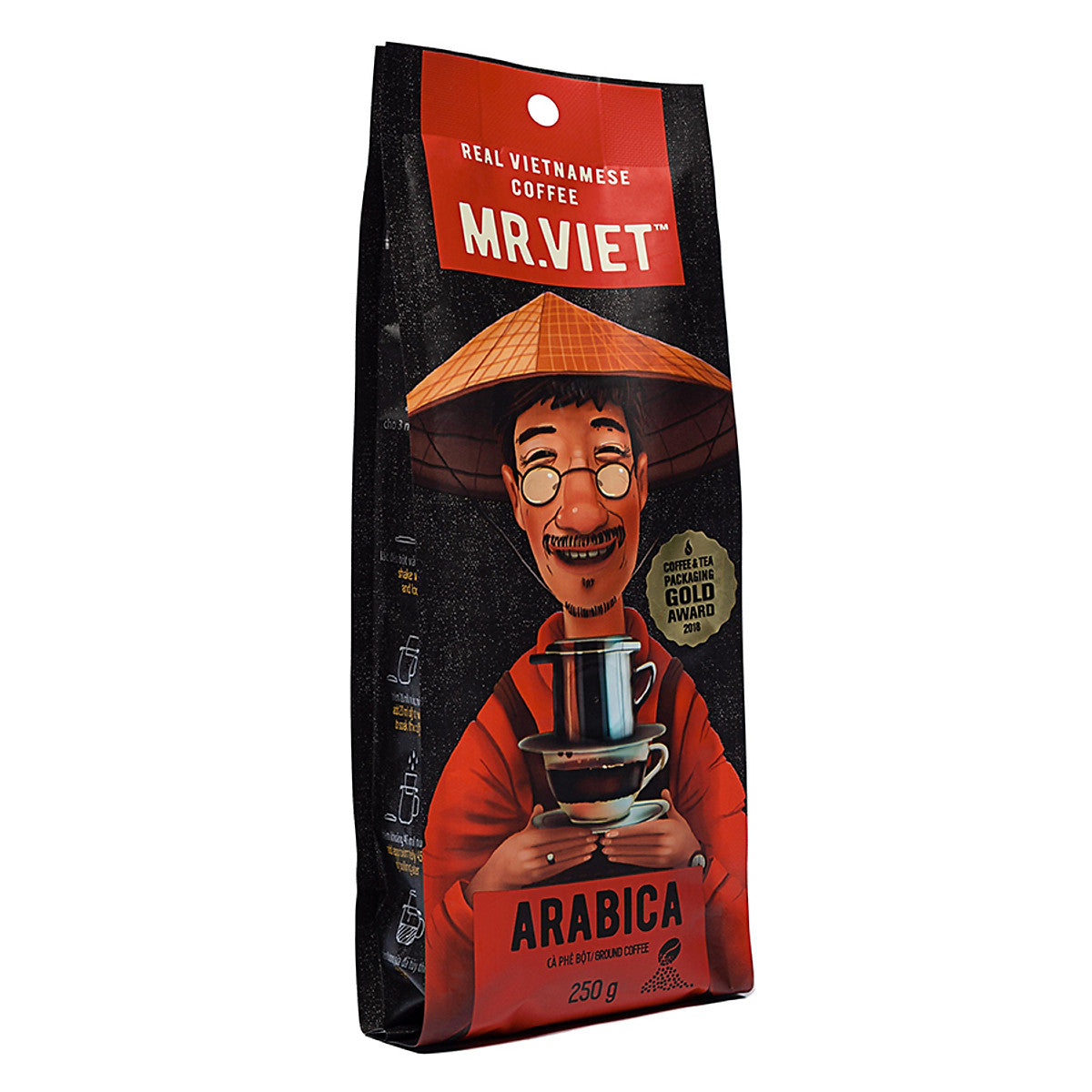 Mr. Viet Coffee Vietnamese Ground Coffee Beans Vietnam Bag All Flavor 250 Grams