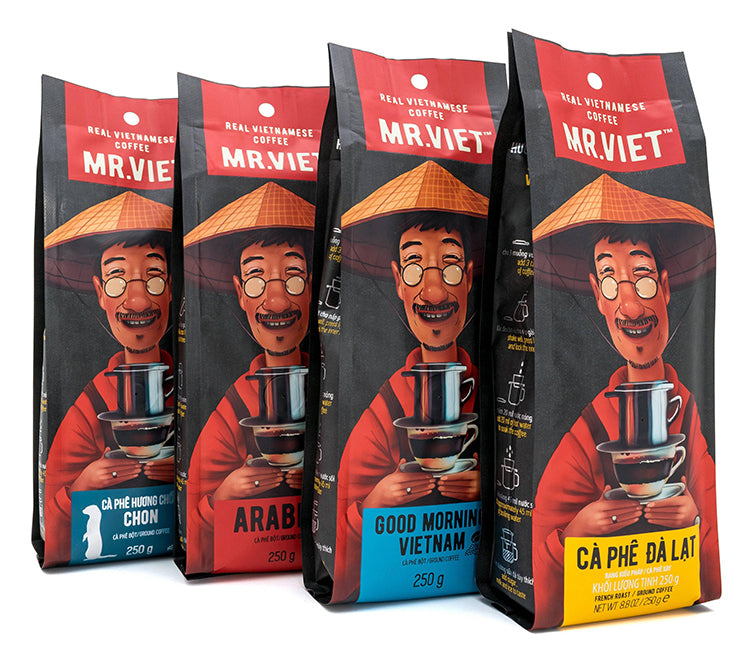 Mr. Viet Coffee Vietnamese Ground Coffee Beans Vietnam Bag All Flavor 250 Grams