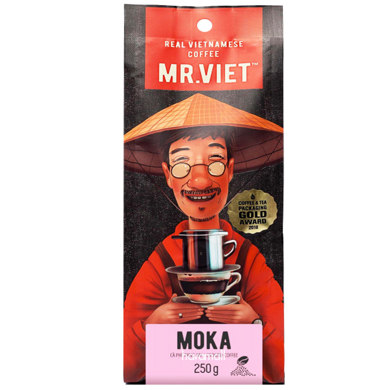 Mr. Viet Coffee Vietnamese Ground Coffee Beans Vietnam Bag All Flavor 250 Grams