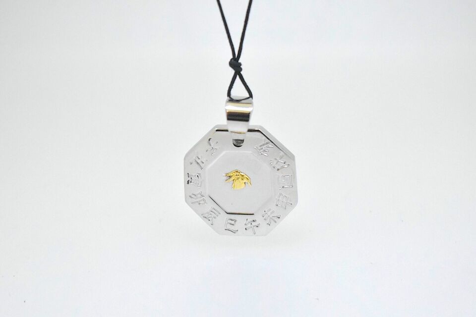 Sign Zodiac (Chinese letter) 18K Gold & Stainless Steel Necklace Pendant Jewelry