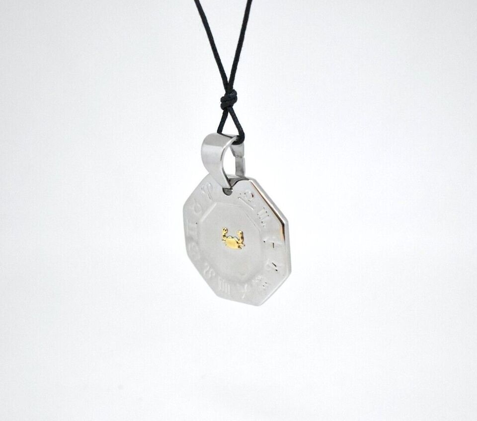 Sign Constellation Zodiac 18K Gold & Stainless Steel Necklace Pendant Jewelry
