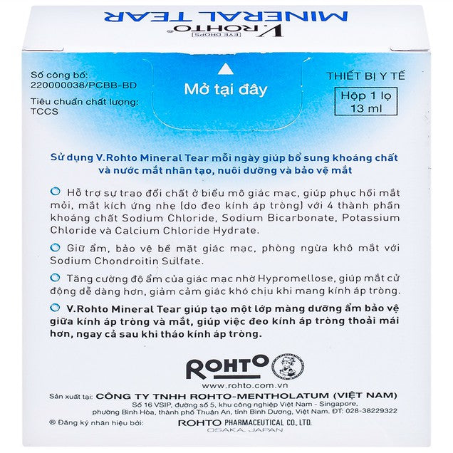 V.Rohto Mineral Tear - Advanced Eye Drops for Tear Regeneration, Moisturization & Dry Eye Relief