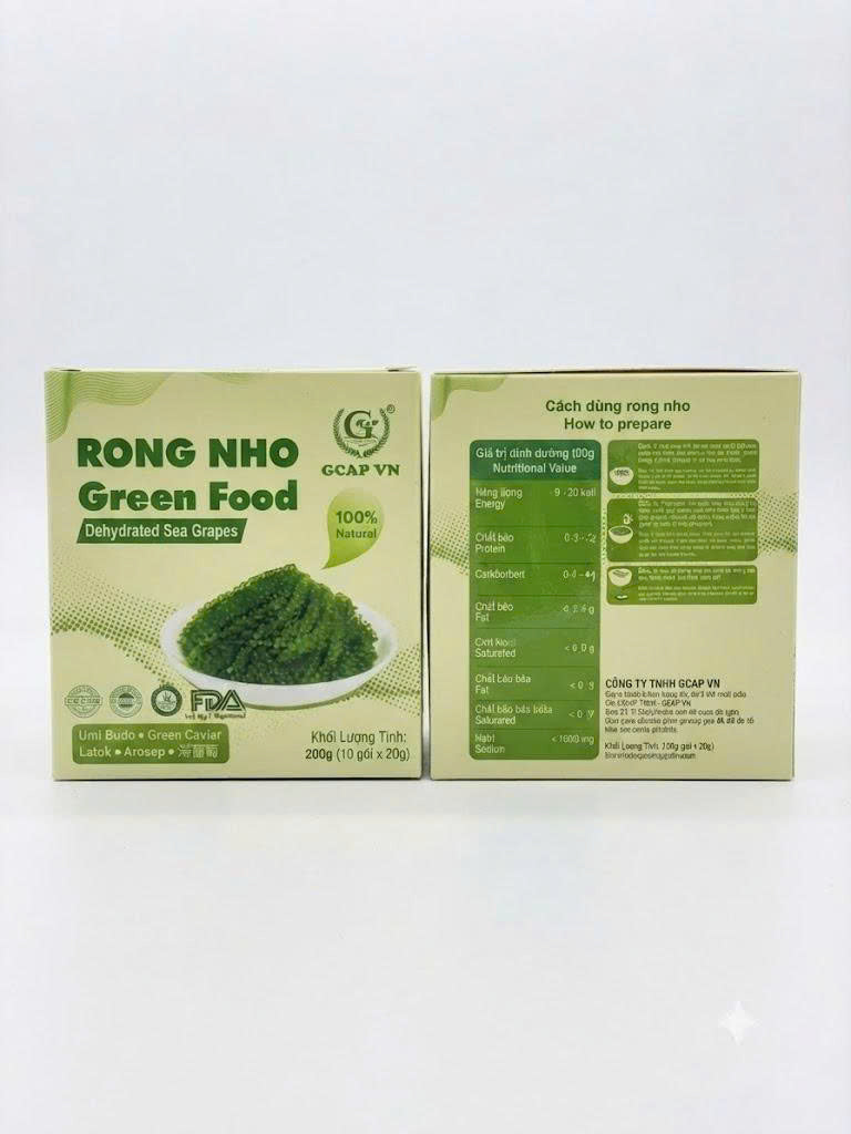 GREEN FOOD Sea Grapes - Dehydrated lato, Organic seaweed 200g