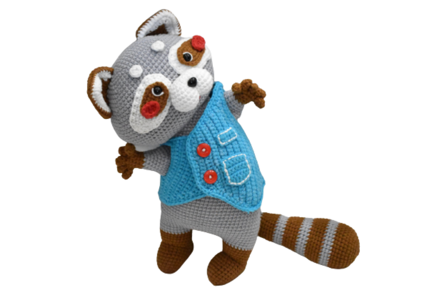 Cute Grey Weasel Handmade Amigurumi Stuffed Toy Knit Crochet Doll VAC