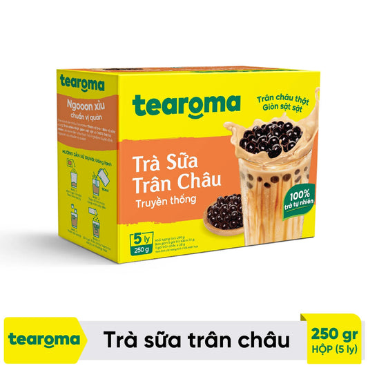 TEAROMA Bubble Milk Tea Original Flavour - 5 Instant Tea & Bubble Sachets 250g