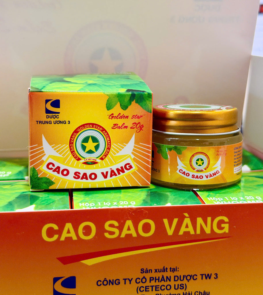 Cao Sao Vang Tiger Balm Golden Star Aromatic Vietnamese Ointment Cream 3 grams, 10 grams , 20 grams