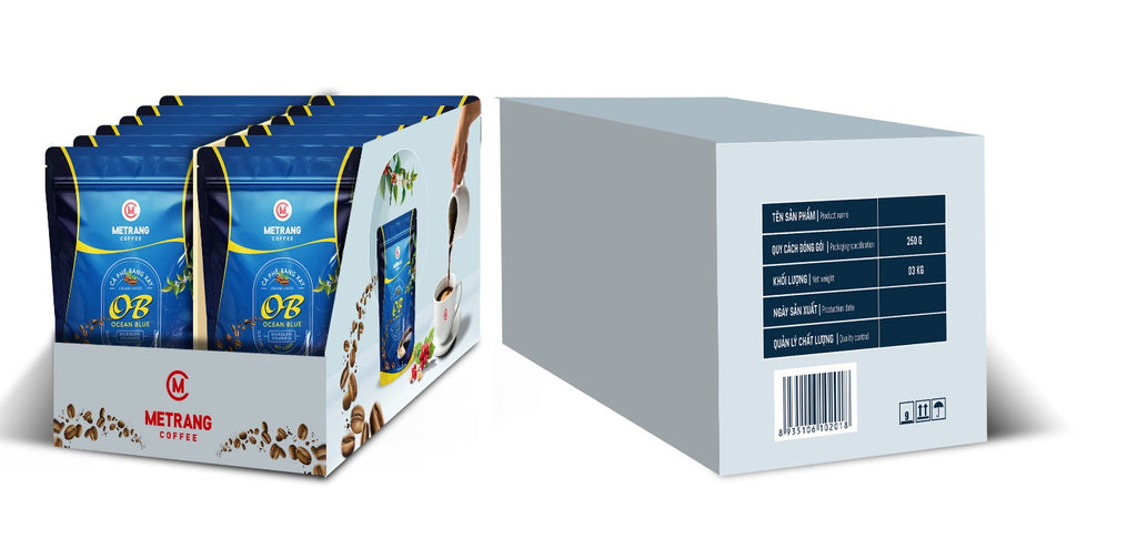 Me Trang Coffee Vietnamese Coffee  Ocean Blue Ground Coffee 250 Grams