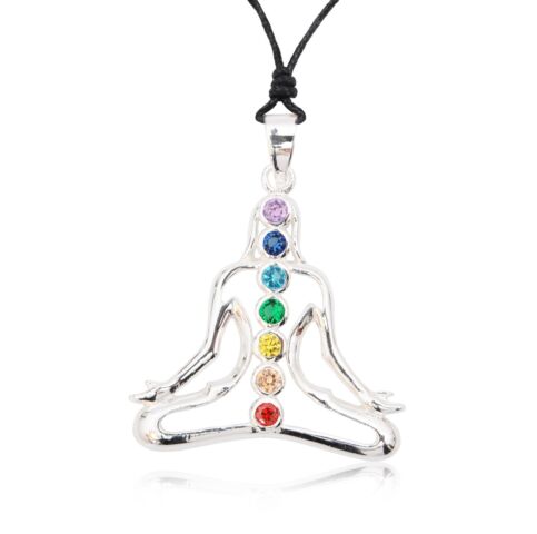 Chakara Yoga 92.5 Sterling Silver Pewter Brass Charm Necklace Pendant Jewelry