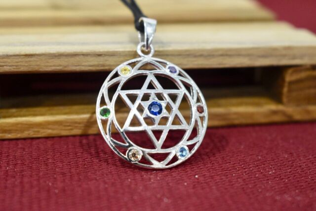 Classic Star of David 92.5 Sterling Pewter Brass Charm Necklace Pendant Jewelry