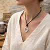 Lovely White Heart 95.2 Sterling Silver Charm Necklace Pendant Jewelry