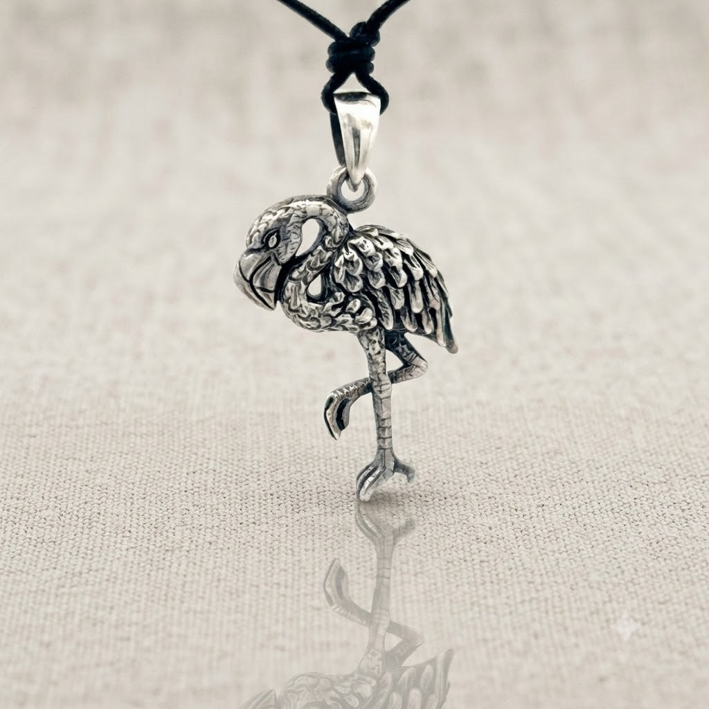Flamingo 92.5 Sterling Silver Gold Brass Necklace Pendant Jewelry