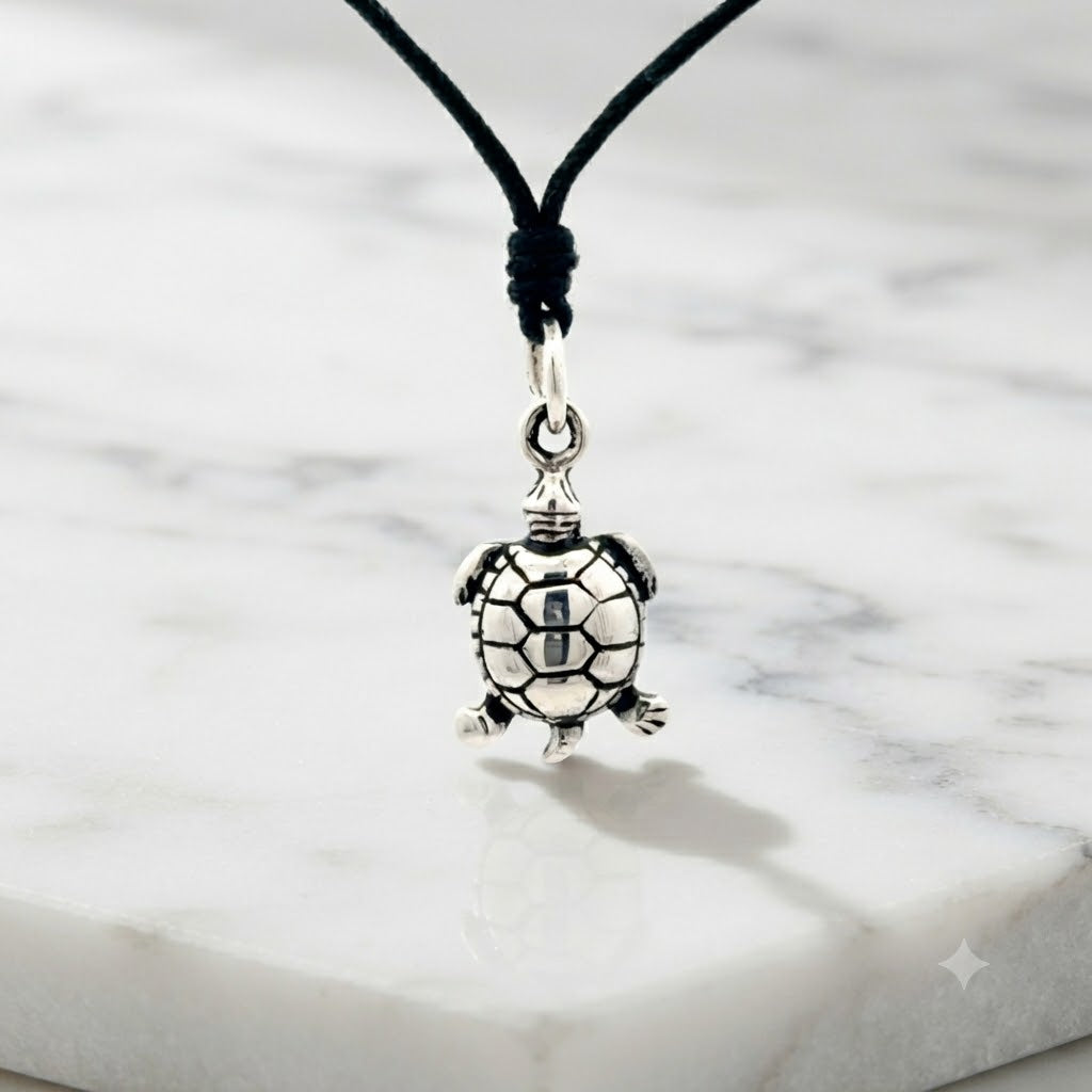 Turtle Tortoise Wildlife 92.5 Sterling Silver Gold Brass Necklace Pendant