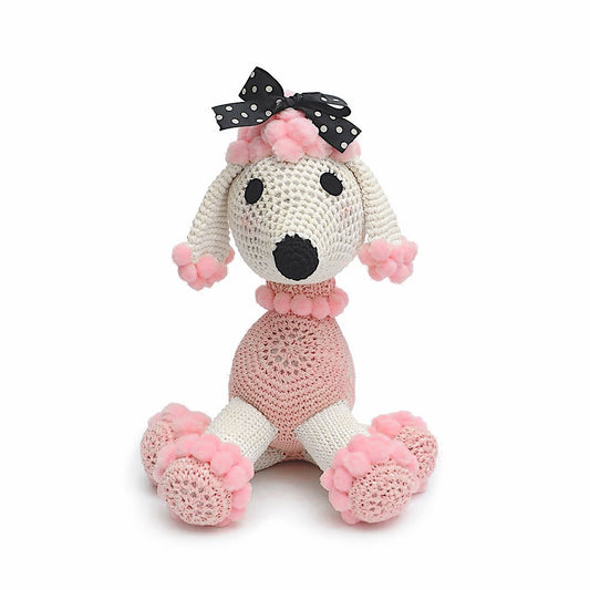 Cute-Pink Poodle Handmade Amigurumi Stuffed Toy Knit Crochet Doll VAC