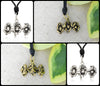 Three Wise Monkey 92.5 Sterling Silver Brass Charm Necklace Pendant Jewelry