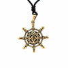 Large Antique Bronze Ship Wheel Pendant Charm Necklace Pendent Jewelry