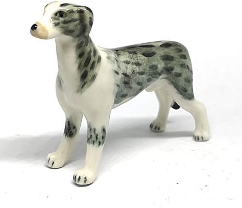 Lurcher Dog Figurine Hand Painted Porcelain Collectible Ceramic Animal Decor