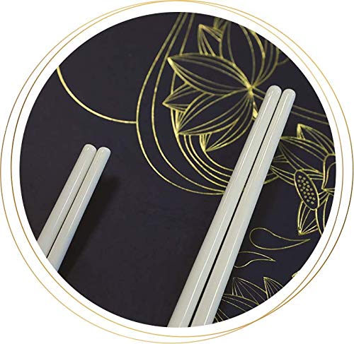 Minh Long Set 2 Pairs Premium Porcelain Ceramic Chopsticks With Gift Box