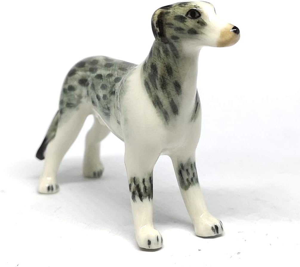 Lurcher Dog Figurine Hand Painted Porcelain Collectible Ceramic Animal Decor