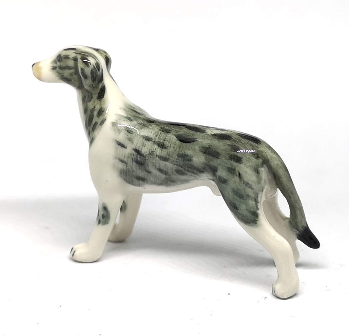 Lurcher Dog Figurine Hand Painted Porcelain Collectible Ceramic Animal Decor
