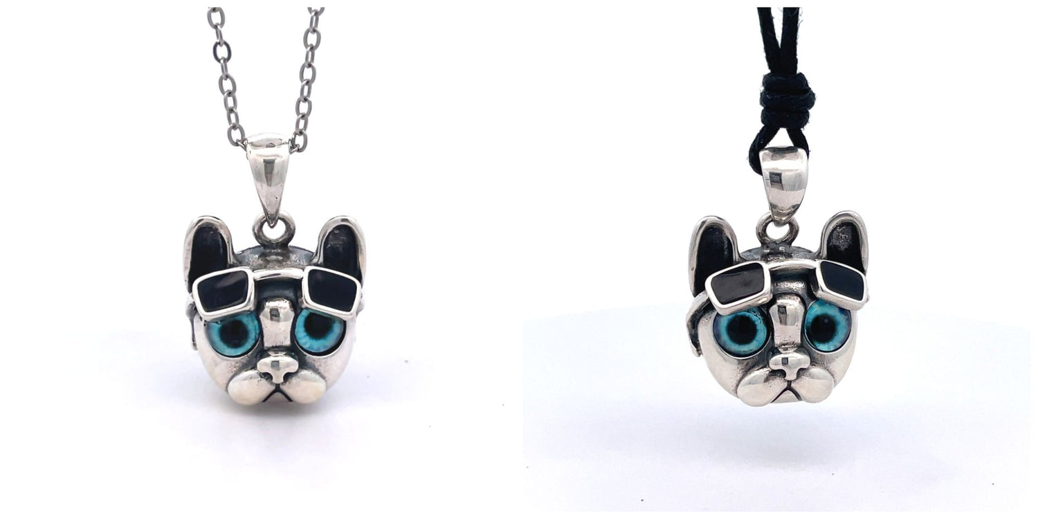 Sterling silver pitbull pendant top
