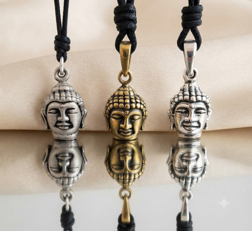 Unique Buddha Sterling-silver Pewter Brass Charm Necklace Pendant Jewelry