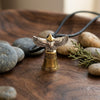 Eagle Adorned Hand Bell 92.5 Sterling Silver Charm Necklace Pendant Jewelry